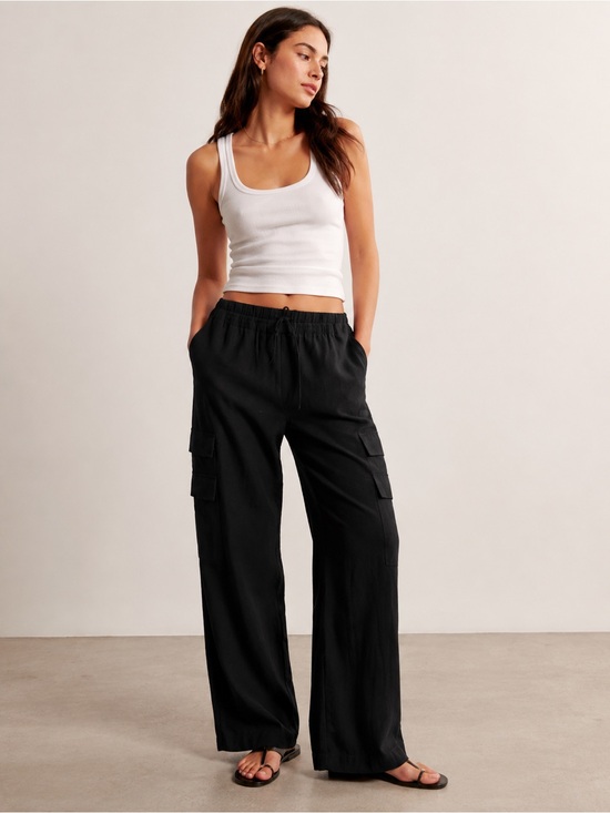 Abercrombie & Fitch Pants - A&F Linen Blend Cargo Pull On Pants